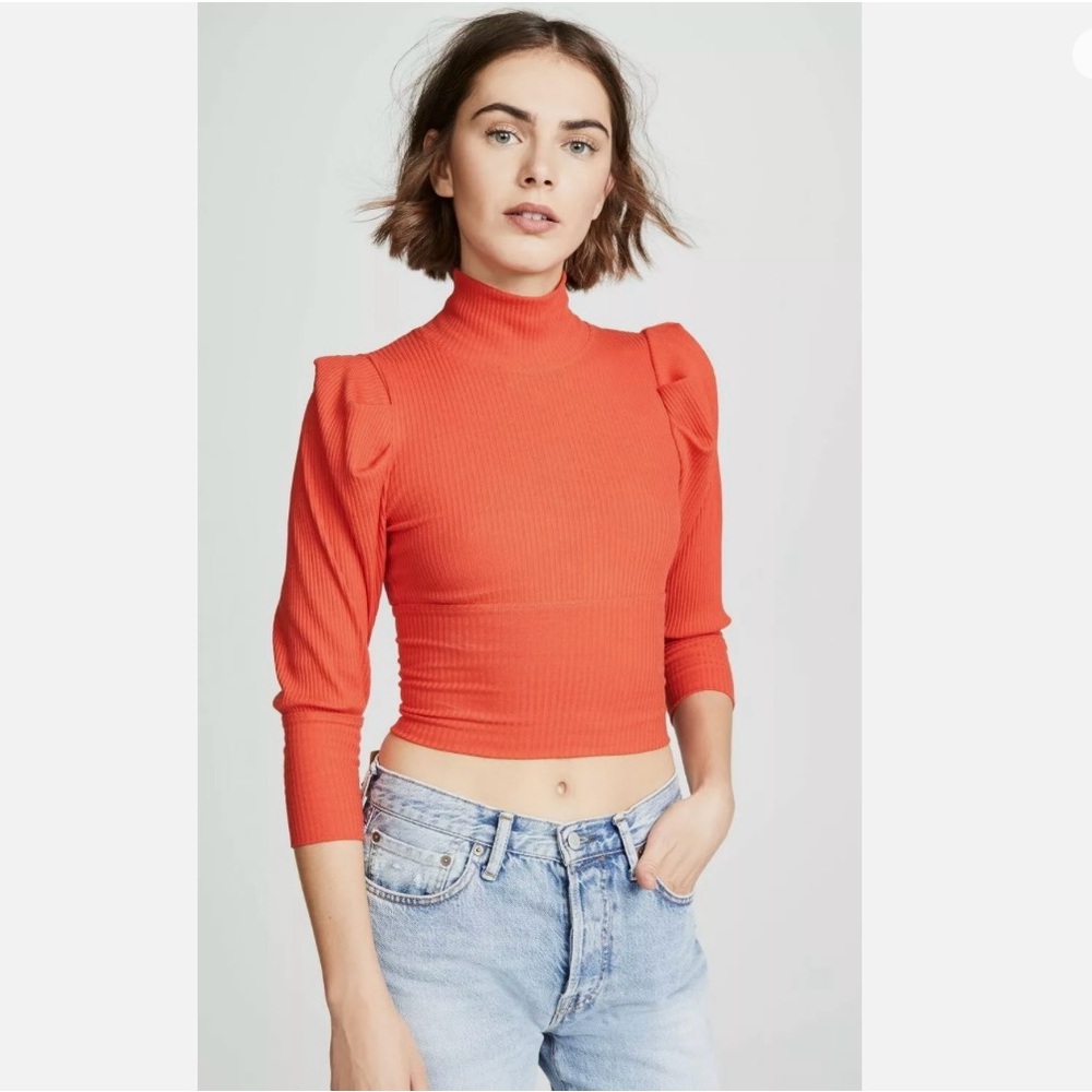 Free People Red Lala Cropped Top xs
